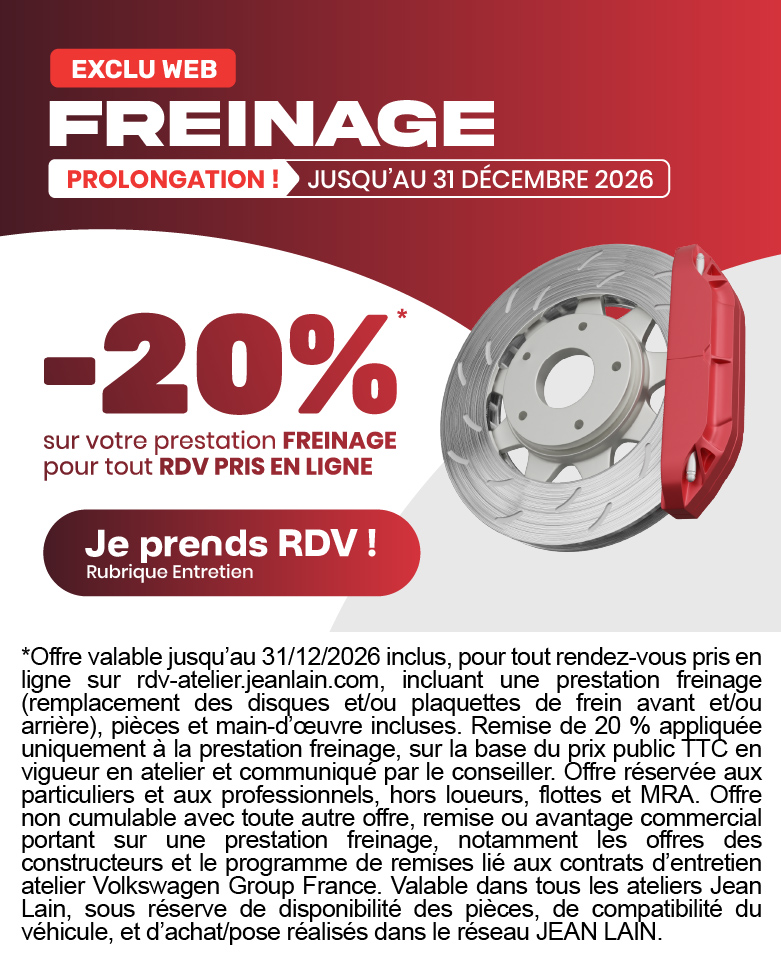 FREINAGE SEPT OCT 2026 - EXCLU WEB 20% - RDV EN LIGNE
